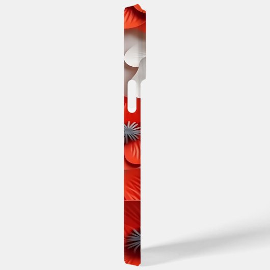 COQUES Case-Mate iPhone FLEURS D'ANÉMONE ROUGE BLANC 3-D REGARDANT POPPY (Verso / Droite)