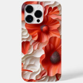 COQUES Case-Mate iPhone FLEURS D'ANÉMONE ROUGE BLANC 3-D REGARDANT POPPY (Verso)