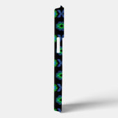 Coques Case-Mate iPhone Fleurs dans artdeco retrolook vert et bleu (Verso / Droite)