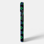 Coques Case-Mate iPhone Fleurs dans artdeco retrolook vert et bleu (Verso / Gauche)