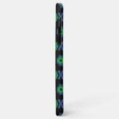 Coques Case-Mate iPhone Fleurs dans artdeco retrolook vert et bleu (Dos/Gauche)