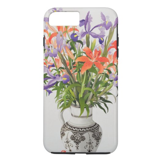 Coques Case-Mate iPhone Fleurs dans une cruche noire et blanche (Dos)