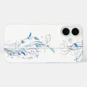 Coques Case-Mate iPhone Fleurs dans Vins Bleu (Verso (horizontal))