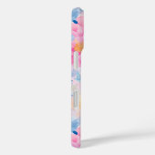 Coques Case-Mate iPhone Fleurs d'aquarelle Abstraite rose et bleu (Verso / Droite)