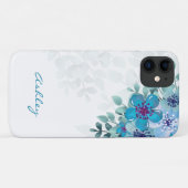 Coques Case-Mate iPhone Fleurs D'Aquarelle Et Feuilles (Dos (Horizontal))