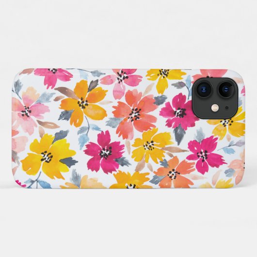 Coques Case-Mate iPhone Fleurs d'Aquarelle Florale Perdues (Dos (Horizontal))