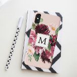 Case-Mate iPhone Case Fleurs d'aquarelle modernes Monogrammes<br><div class="desc">Fleurs d'aquarelle modernes Monogrammes</div>