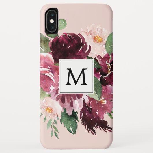 Coques Case-Mate iPhone Fleurs d'aquarelle modernes Monogrammes (Dos)