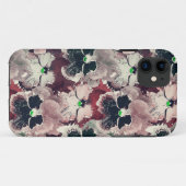 Coques Case-Mate iPhone Fleurs d'aquarelle rose, bordeaux (Dos (Horizontal))