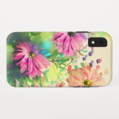 Coques Case-Mate iPhone Fleurs d'aquarelle rose et corail (Dos (Horizontal))