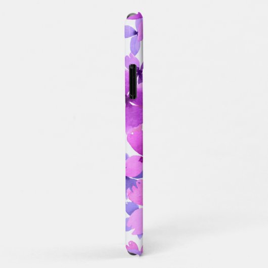 Coques Case-Mate iPhone Fleurs d'aquarelle rose et violet (Dos/Droite)
