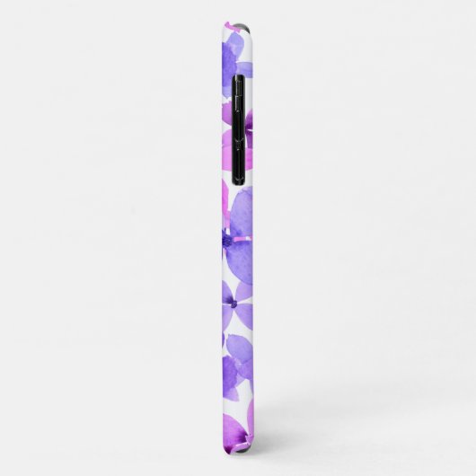 Coques Case-Mate iPhone Fleurs d'aquarelle rose et violet (Dos/Gauche)