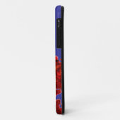 Coques Case-Mate iPhone Fleurs d'Aquarelle rouge et orange sur bleu (Dos/Gauche)