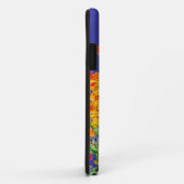 Coques Case-Mate iPhone Fleurs d'Aquarelle rouge et orange sur bleu (Dos/Droite)