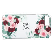 Coques Case-Mate iPhone Fleurs d'aquarelle rouge et rose (Dos (Horizontal))