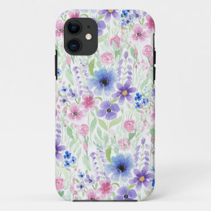 Case-Mate iPhone Case Fleurs d'aquarelle violet rose du pays