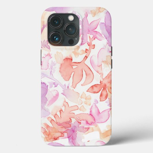 Coques Case-Mate iPhone Fleurs d'aquarelle violette gris (Verso)