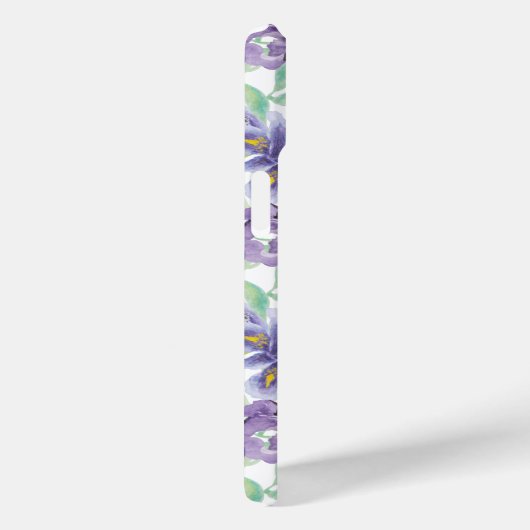 Coques Case-Mate iPhone Fleurs d'aquarelle violette jaune Iris (Verso / Droite)