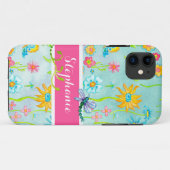 Coques Case-Mate iPhone Fleurs d'aquarelle Whimsical Papillon de libellule (Dos (Horizontal))