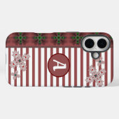 Coques Case-Mate iPhone Fleurs d'art en style rétro avec monogramme (Verso (horizontal))