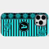 Coques Case-Mate iPhone Fleurs d'art en style rétro avec monogramme (Verso (horizontal))