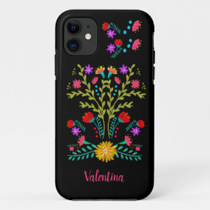 Case-Mate iPhone Case Fleurs d'art populaire de la fête mexicaine Noir P