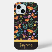 Coques Case-Mate iPhone Fleurs d'art populaire et papillons Personnalisé (Verso)