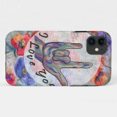 Coques Case-Mate iPhone Fleurs d'ASL et je t'aime (Dos (Horizontal))