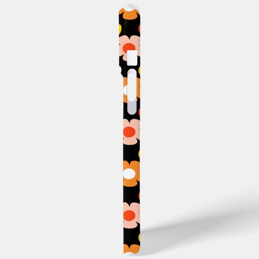 Coques Case-Mate iPhone Fleurs d'automne rétro Motif Noir (Verso / Gauche)