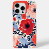 Coques Case-Mate iPhone Fleurs de aquarelle rouge blanc bleu modernes colo (Verso)