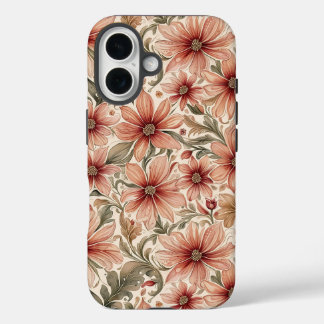 Coques iPhone 16 Fleurs de automne de cuivre