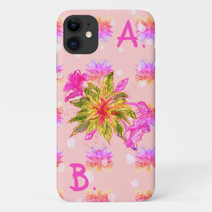 Case-Mate iPhone Case Fleurs de Bouquet de Baume, Pétales, Initiales
