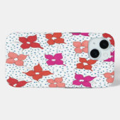 Coques Case-Mate iPhone Fleurs de célébration et pois (Verso (horizontal))