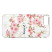 Coques Case-Mate iPhone Fleurs de cerisier élégantes (Dos (Horizontal))