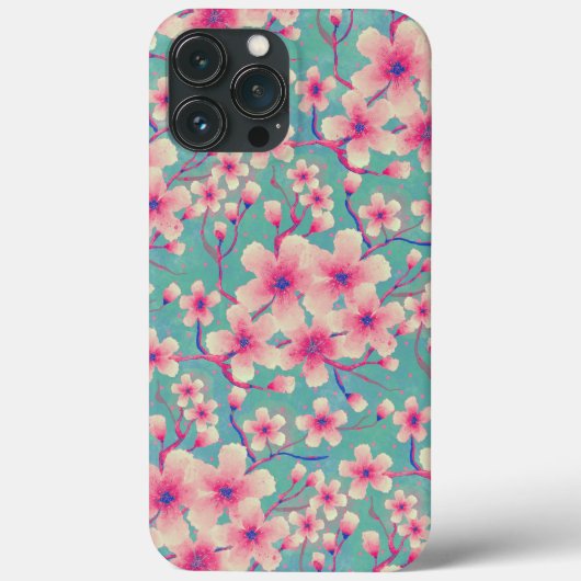 Coques Case-Mate iPhone Fleurs de cerisier printemps vert (Verso)