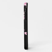 Coques Case-Mate iPhone Fleurs de cerisier rose noir Monogramme (Dos/Gauche)