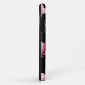 Coques Case-Mate iPhone Fleurs de cerisier rose vif Fond noir (Dos/Droite)
