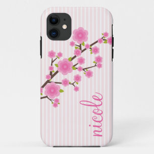 Coque Case-Mate Pour iPhone Fleurs de cerisier roses Girly personnalisées