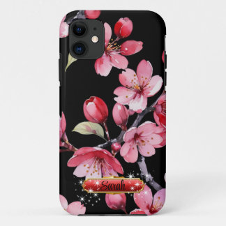Case-Mate iPhone Case Fleurs de cerisier rouge rose chaud Arrière - plan