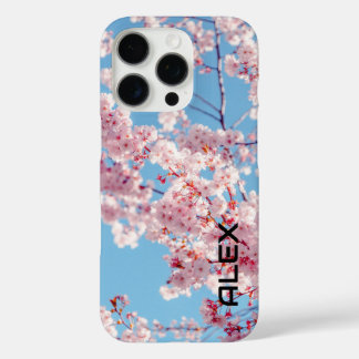 Coques iPhone 16 Pro Fleurs de cerisiers contre ciel bleu clair