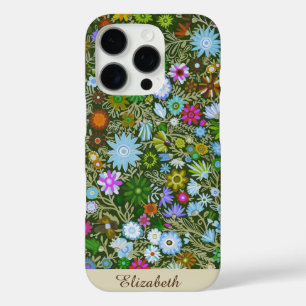 Coques iPhone 16 Pro Fleurs de champ vert sauvage personnalisées