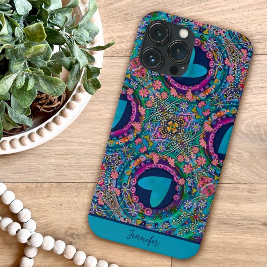 Coques Case-Mate iPhone Fleurs de coeur mignonnes Fille Fun Motif personna