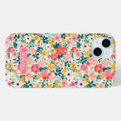 Coques Case-Mate iPhone Fleurs de Corail Ditsy Monogrammées (Verso (horizontal))