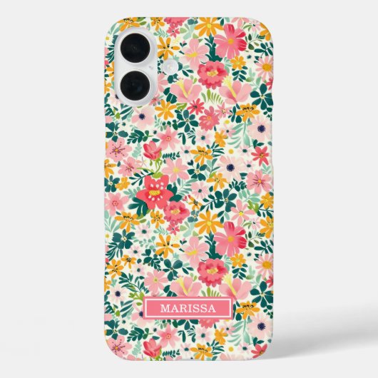 Coques Case-Mate iPhone Fleurs de Corail Ditsy Monogrammées (Verso)