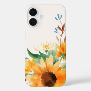 Coques iPhone 16 Fleurs de couleur aquarelle