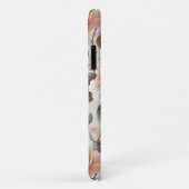 Coques Case-Mate iPhone Fleurs de crème avec feuilles gris sur un gris cla (Dos/Droite)