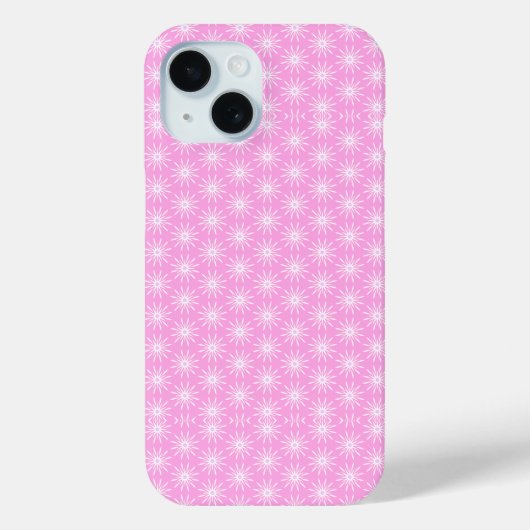 Coques Case-Mate iPhone Fleurs de démarrage blanches sur rose (Verso)