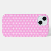 Coques Case-Mate iPhone Fleurs de démarrage blanches sur rose (Verso (horizontal))