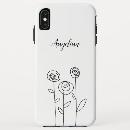 Coques Case-Mate iPhone Fleurs de dessin facile minimal (Dos)