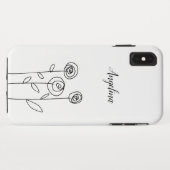Coques Case-Mate iPhone Fleurs de dessin facile minimal (Dos (Horizontal))